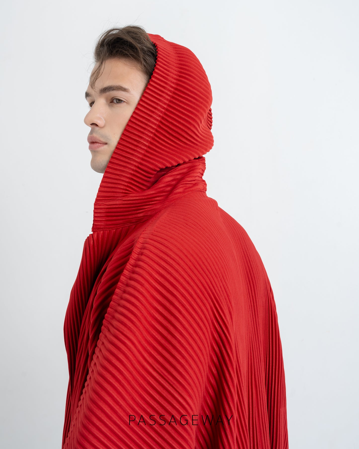 Pleated Hoodie Kimono