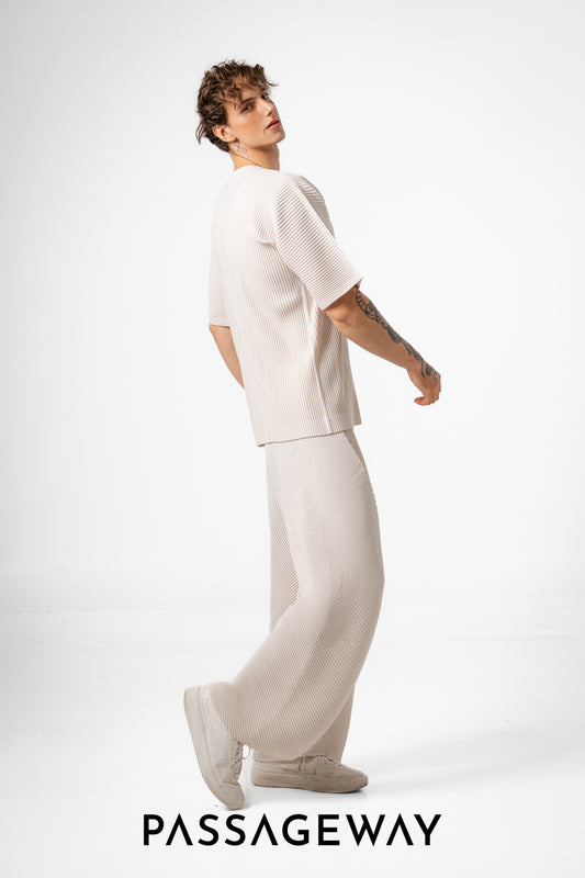 Pleated Wide-Leg Trousers
