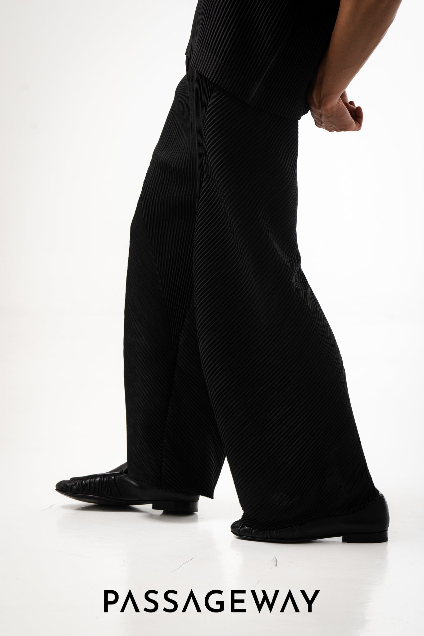 Pleated Wide-Leg Trousers