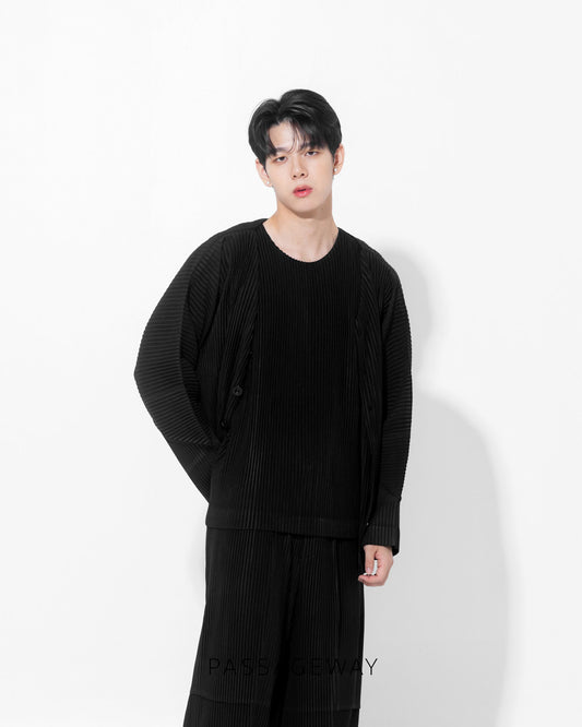 Pleated Cardigan