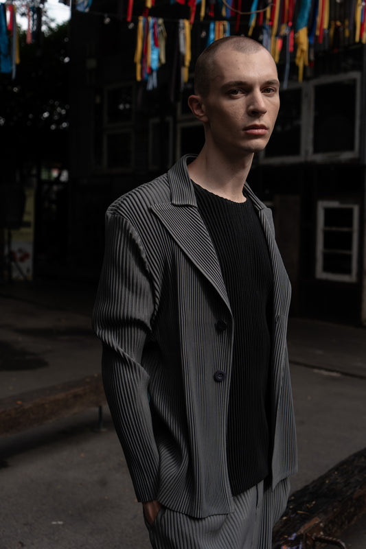 Pleated Blazer