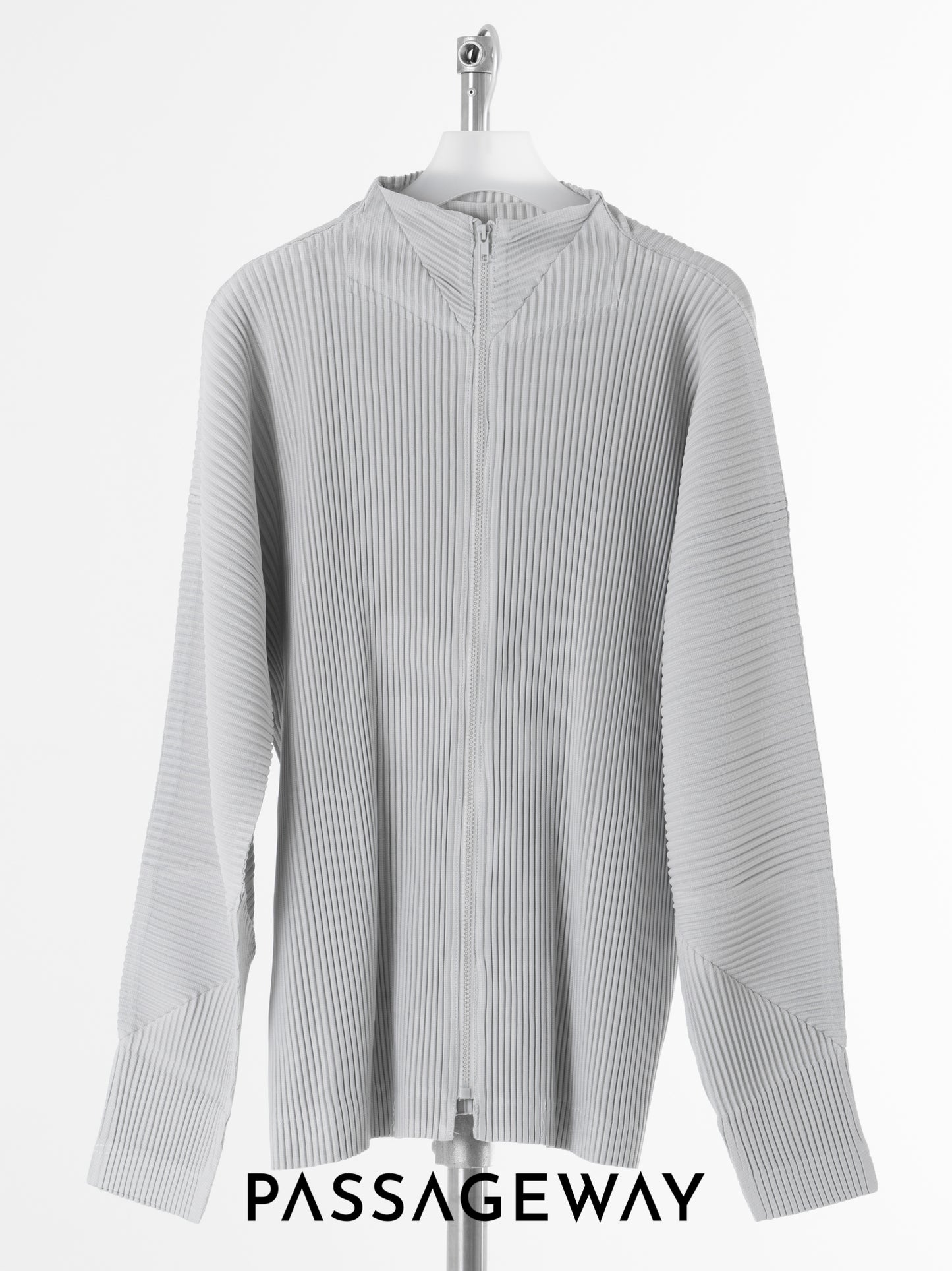 Pleated Zip-Up Jacket