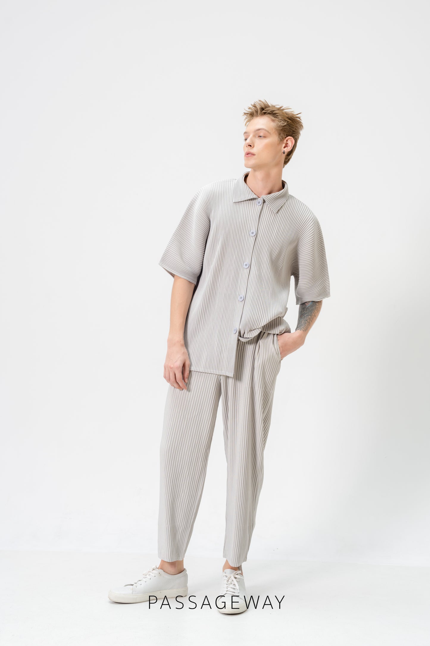Pleated Oversized Shirt